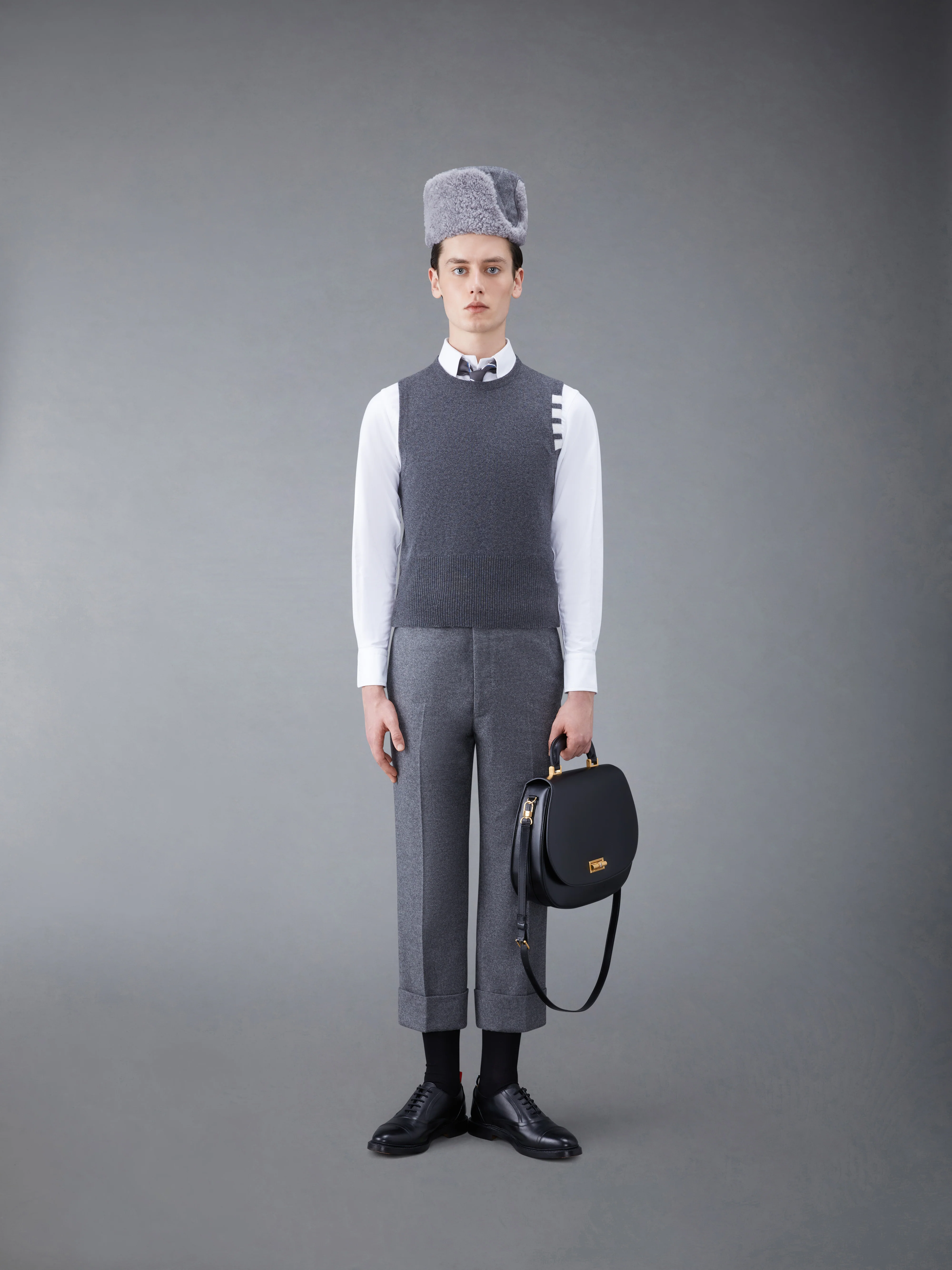 Cashmere 4-Bar Short Crew Neck Shell Top - Image 3