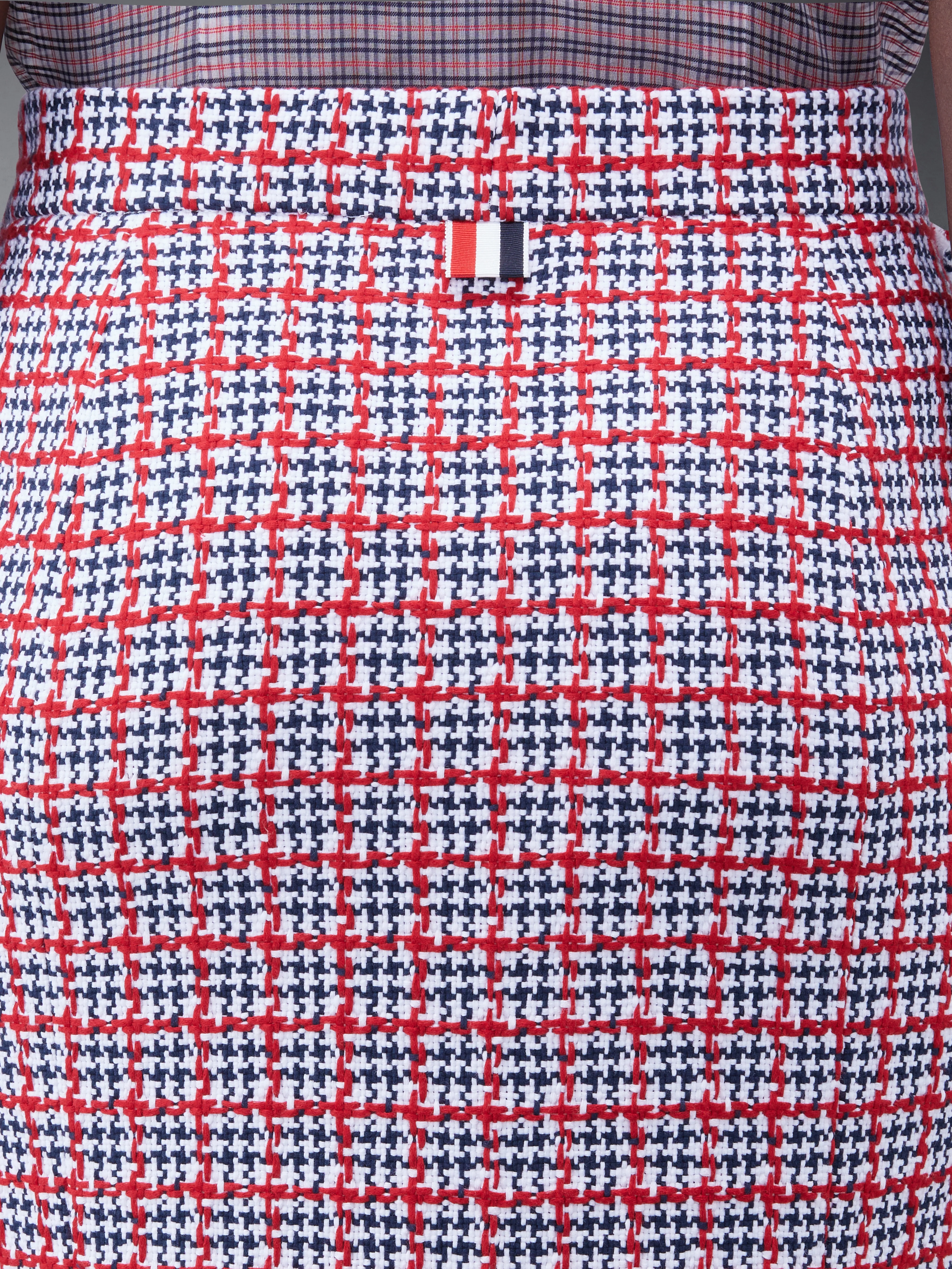 CHECK SUMMER TWEED FRAY MAXI LOW RISE PENCIL SKIRT - Image 5