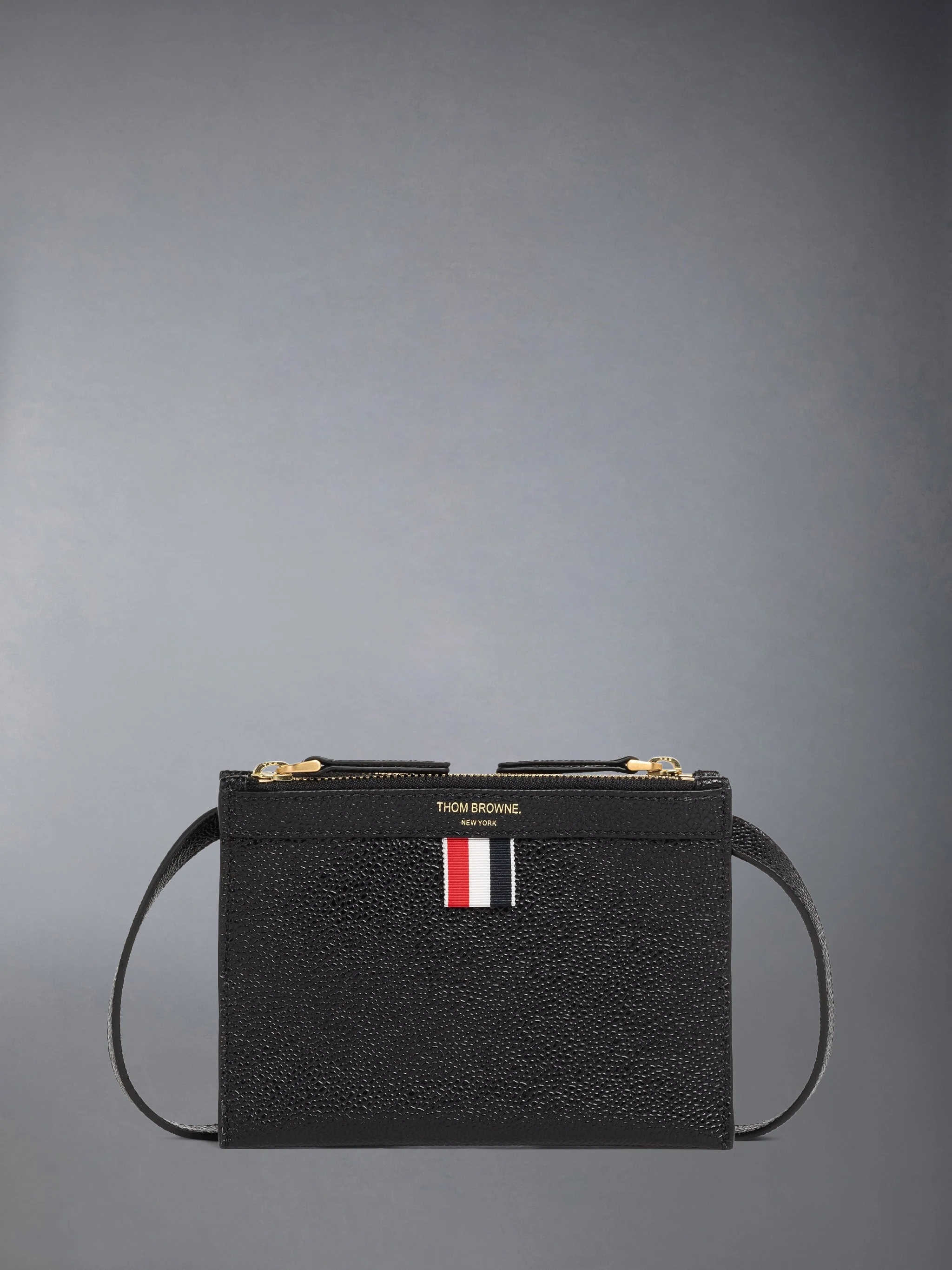 PEBBLE GRAIN MINI DOUBLE DOCUMENT HOLDER CROSSBODY